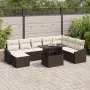 Juego de Sofá de Jardín Juego de 9 Cojines Beige, Marco Marrón by , Outdoor sofas - Ref: Foro24-3357791, Price: 615,89 €, Dis...