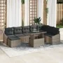 Juego de Sofá de Jardín de 9 Piezas con Cojines Gris de Rattan de Polietileno by , Outdoor sofas - Ref: Foro24-3357792, Price...