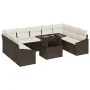 Juego de Sofá de Jardín Conjunto de 10 Marrón y Crema de , Sofás de exterior - Ref: Foro24-3357801, Precio: 724,39 €, Descuen...