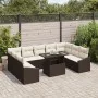 Juego de Sofá de Jardín Conjunto de 10 Marrón y Crema de , Sofás de exterior - Ref: Foro24-3357801, Precio: 724,39 €, Descuen...