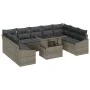 Juego de sofá de jardín de 10 piezas con cojines gris poliratán by , Outdoor sofas - Ref: Foro24-3357802, Price: 673,57 €, Di...