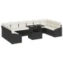 Conjunto de sofá de jardín Set de 11 Negro y Crema by , Outdoor sofas - Ref: Foro24-3357810, Price: 752,43 €, Discount: %
