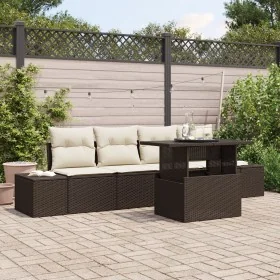 Juego de Sofás de Jardín Set de 5 Marrón Ratán von , Outdoor-Sofas - Ref: Foro24-3357821, Preis: 411,75 €, Rabatt: %