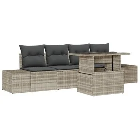 Juego de Sofá de Jardín Set de 5 Beige Poliratán, Poliéster by , Outdoor sofas - Ref: Foro24-3357825, Price: 432,03 €, Discou...