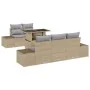 Juego de Sofá de Jardín Conjunto de 6 Beige Ratán de , Sofás de exterior - Ref: Foro24-3357833, Precio: 575,44 €, Descuento: %