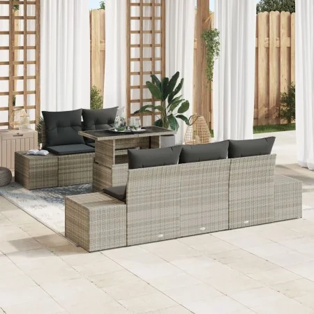 Juego de Sofá de Jardín Juego de 6 Beige Ratán y Poliéster by , Outdoor sofas - Ref: Foro24-3357835, Price: 588,45 €, Discoun...