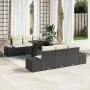 Juego de Sofá de Jardín Set de 7 Negro Ratán de , Sofás de exterior - Ref: Foro24-3357840, Precio: 595,89 €, Descuento: %