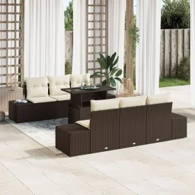 Juego de Sofá de Jardín 7 Piezas Marrón Ratán Poliéster von , Outdoor-Sofas - Ref: Foro24-3357841, Preis: 616,77 €, Rabatt: %