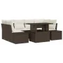 Juego de Sofá de Jardín Conjunto de 7 Marrón, Crema Ratán, Tela by , Outdoor sofas - Ref: Foro24-3357851, Price: 580,80 €, Di...
