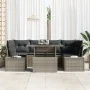 Conjunto de Sofá de Jardín Set de 7 Gris Ratán y Poliéster de , Sofás de exterior - Ref: Foro24-3357852, Precio: 537,70 €, De...