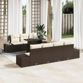 Juego de Sofá de Jardín Set de 8 Marrón, Crema Ratán, Poliéster by , Outdoor sofas - Ref: Foro24-3357861, Price: 658,07 €, Di...