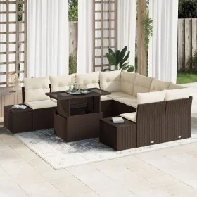 Juego de Sofá de Jardín de 9 Piezas Marrón Ratán de , Sofás de exterior - Ref: Foro24-3357891, Precio: 694,31 €, Descuento: %