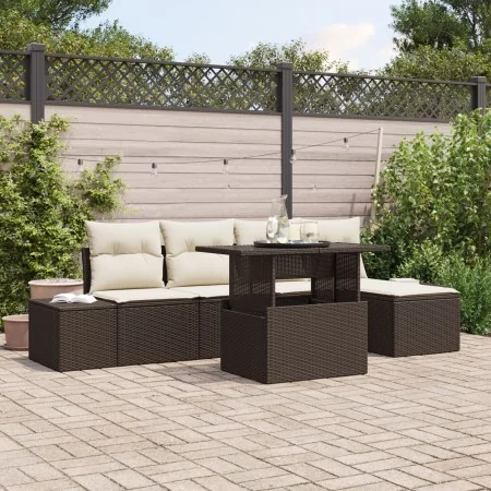 Conjunto de Sofá de Jardín Set de 6 Marrón Ratán von , Outdoor-Sofas - Ref: Foro24-3357901, Preis: 461,19 €, Rabatt: -5%%