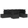 Juego de Sofá de Jardín Set de 6 Negro Poliratán, Poliéster, Acero by , Outdoor sofas - Ref: Foro24-3357926, Price: 488,46 €,...