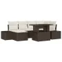 Juego de Sofás de Jardín Set de 7 Marrón Ratán, Poliéster de , Sofás de exterior - Ref: Foro24-3357951, Precio: 550,74 €, Des...