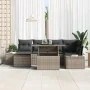 Juego de Sofás de Jardín Set de 7 Beige Rattan, Poliéster de , Sofás de exterior - Ref: Foro24-3357952, Precio: 516,88 €, Des...