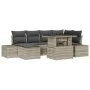 Juego de sofá de jardín Set de 7 Marrón, Gris Ratán, Poliéster de , Sofás de exterior - Ref: Foro24-3357955, Precio: 571,29 €...