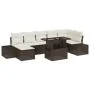 Conjunto de Sofá de Jardín de 8 Piezas Marrón Poliratán, Tela, Acero by , Outdoor sofas - Ref: Foro24-3357961, Price: 585,00 ...