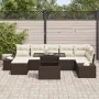 Conjunto de Sofá de Jardín de 8 Piezas Marrón Poliratán, Tela, Acero by , Outdoor sofas - Ref: Foro24-3357961, Price: 585,00 ...