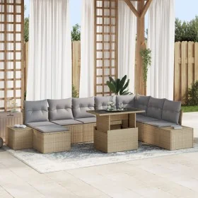 Juego de Sofá de Jardín Set de 9 Beige Ratán by , Outdoor sofas - Ref: Foro24-3357973, Price: 643,91 €, Discount: -5%%