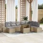 Juego de Sofá de Jardín Set de 9 Beige Ratán by , Outdoor sofas - Ref: Foro24-3357973, Price: 643,91 €, Discount: -5%%
