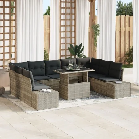 Set de Sofá de Jardín Set de 10 Beige y Gris by , Outdoor sofas - Ref: Foro24-3357985, Price: 773,48 €, Discount: -5%%