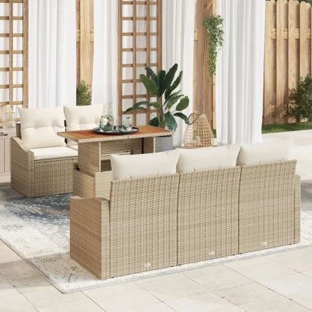 Juego de Sofá de Jardín Conjunto de 6 Beige Ratán Sofá de Jardín by , Outdoor sofas - Ref: Foro24-3358514, Price: 531,65 €, D...