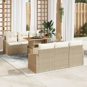 Juego de 5 Beige Natural Ratán Sintético, Poliéster de , Sofás de exterior - Ref: Foro24-3358521, Precio: 601,75 €, Descuento...