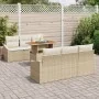 Juego de 5 Beige Natural Ratán Sintético, Poliéster by , Outdoor sofas - Ref: Foro24-3358521, Price: 601,75 €, Discount: -5%%