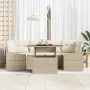 Juego de Sofás de Jardín de 7 Piezas con Cojines Beige de Poliratán by , Outdoor sofas - Ref: Foro24-3358528, Price: 564,44 €...