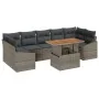 Juego de Sofá de Jardín de 8 Piezas con Cojines Gris Poliratán de , Sofás de exterior - Ref: Foro24-3358540, Precio: 565,72 €...