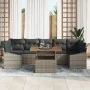 Juego de Sofá de Jardín de 8 Piezas con Cojines Gris Poliratán de , Sofás de exterior - Ref: Foro24-3358540, Precio: 565,72 €...