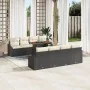 Juego de Sofás de Jardín de 7 Piezas con Cojines Negro Poliratán by , Outdoor sofas - Ref: Foro24-3358546, Price: 502,10 €, D...