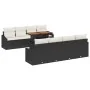 Juego de Sofás de Jardín de 7 Piezas con Cojines Negro Poliratán by , Outdoor sofas - Ref: Foro24-3358546, Price: 502,10 €, D...