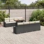 Juego de Sofás de Jardín de 7 Piezas con Cojines Negro Poliratán by , Outdoor sofas - Ref: Foro24-3358546, Price: 502,10 €, D...
