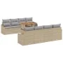 Conjunto de Sofás de Jardín de 7 Piezas con Cojines Beige de Ratán Polivalente by , Outdoor sofas - Ref: Foro24-3358548, Pric...