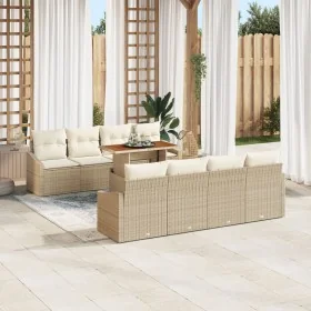Conjunto Sofá Jardín 7 Piezas con Cojines Beige Ratán Poliéster by , Outdoor sofas - Ref: Foro24-3358549, Price: 558,83 €, Di...