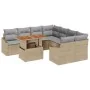 Conjunto de Sofás de Jardín de 9 Piezas con Cojines Beige Ratan Sintético | Foro24.es | Tu tienda online para hogar, jardín y más Foro24.es