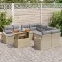 Conjunto de Sofás de Jardín de 9 Piezas con Cojines Beige Ratan Sintético | Foro24.es | Tu tienda online para hogar, jardín y más Foro24.es