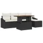 Conjunto de Sofá de Jardín de 6 Piezas con Cojines Negro Poliratán by , Outdoor sofas - Ref: Foro24-3358560, Price: 411,44 €,...