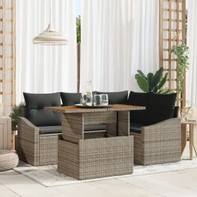 Conjunto de 5 Piezas de Sofás de Jardín con Cojines Gris Poliratán von , Outdoor-Sofas - Ref: Foro24-3358568, Preis: 398,01 €...