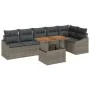 Conjunto de Sofá de Jardín de 7 Piezas con Cojines Gris Ratán Resistente de , Sofás de exterior - Ref: Foro24-3358582, Precio...
