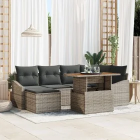 Juego de Sofá de Jardín de 7 Piezas con Cojines Gris Poliratán by , Outdoor sofas - Ref: Foro24-3358596, Price: 496,05 €, Dis...