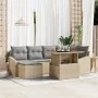 Conjunto de Sofá de Jardín de 7 Piezas con Cojines Beige Ratán Poliester | Foro24.es | Tu tienda online para hogar, jardín y más Foro24.es