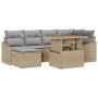 Conjunto de Sofá de Jardín de 7 Piezas con Cojines Beige Ratán Poliester | Foro24.es | Tu tienda online para hogar, jardín y más Foro24.es