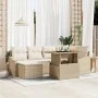 Conjunto de Sofás de Jardín de 7 Piezas con Cojines Beige de Ratán Poliéster by , Outdoor sofas - Ref: Foro24-3358598, Price:...