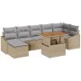 Juego de Sofá de Jardín de 8 Piezas con Cojines Beige Poliratán von , Outdoor-Sofas - Ref: Foro24-3358604, Preis: 560,22 €, R...