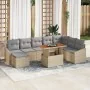 Conjunto de Sofá de Jardín de 9 Piezas con Cojines Beige Ratán | Foro24.es | Tu tienda online para hogar, jardín y más Foro24.es