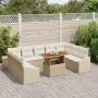 Juego de Sofá de Jardín de 10 Piezas con Cojines Beige Ratán Poliéster by , Outdoor sofas - Ref: Foro24-3358619, Price: 745,9...