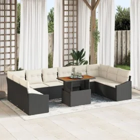 Juego de Sofás de Jardín de 11 Piezas con Cojines de Poliratán Negro by , Outdoor sofas - Ref: Foro24-3358623, Price: 691,55 ...